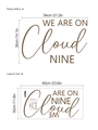 Brown We Are On Cloud Nine wall sticker with layout dimensions and paste effect - We Are On Cloud Nine (13P36-B88) / 30x60cm