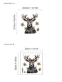 Kerst rendier toiletsticker met hulstblaadjes en dennenappels op een 30cm layout - Rendier Stijl (10Y33-A174) / 30x30cm