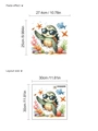 Ocean theme toilet sticker with cartoon turtle and coral elements in 30x30cm size - Cartoon Turtle Style (10Y33-A182)