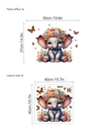 Sticker mural éléphant mignon avec fleurs et papillons pour chambre d'enfant - Éléphant Couronne de Fleurs (D55)