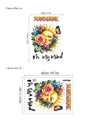 Sunshine and rose cartoon wall sticker variant, 40x30cm DTF layout with butterflies - Smiley Sun with Roses Style (D143) / 30*40cm*1 Sheet