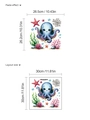 Cartoon blue octopus ocean themed self-adhesive PVC toilet sticker decal set - Cartoon Octopus Style (10Y33-A183)