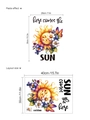 Cartoon smiling sun wall sticker with daisy flowers and butterfly wall decals - Smiley Sun with Daisy Style (D144) / 30*40cm*1 Sheet