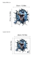 3D Blauer Dinosaurier Wandaufkleber bricht durch Wand, abnehmbares PVC Selbstklebe-Dekor - T-Rex A188 Stil (10Y44-A188) / 40x40cm