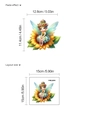 Wandtattoo Zeichentrick Sonnenblumen Fee mit transparenten Flügeln für Kinderzimmer - Sitzende Sonnenblumenfee Stil (10Y15-A204)