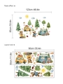 Wandtattoo Waldcamping mit Bär, Zelt und Wohnwagen für Kinderzimmer Dekoration - Waldcamping-Thema (10Y9-C1)