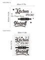 Black Kitchen wall stickers with Cook It Yourself text, 45x36.5cm self-adhesive PVC decals - Cook It Yourself Open Daily Style (10Y34-B71)