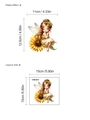 Sonnenblumen-Feen-Wandtattoo Set mit Anleitung und Größenmaßen 15x15cm Aufkleber - 10y15-a205/15*15cm*1 Blatt (ohne Tasche)