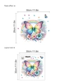 Muursticker regenboog vlinder variant met lay-out en afmetingen voor de decoratie - Regenboog Hart Madeliefje Stijl (13P33-B71)