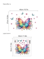 Aquarel regenboog vlinder en bloem muursticker sticker voor slaapkamer decoratie - Gradiënt Grote Vlinder Bloemen Stijl (13P33-B72)