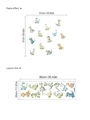 Watercolor cartoon dinosaur wall decals, 30x90cm layout size for nursery decor - Watercolor Cartoon Dinosaur (14Z39-C110) / Single Sheet