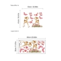 Wandtattoo mit Hirsch und Schmetterlingen mit Maßen für Layout und Klebeeffekt - Aquarell Zwillingshirsch und Schmetterlinge (10Y36-A146)