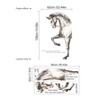 Sticker mural cheval avec citation inspirante pour décoration artistique en PVC - Style Croquis Cheval Tête Haute(13P39-C79)