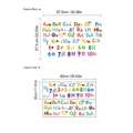 Alphabet and numbers wall sticker for kids room decoration layout and size guide - YB607 Style / Colorful