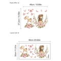 Wandsticker mit Reh und Blumenfee für Mädchenzimmer Deko, Layout und Klebeeffekt - Kleiner Hirsch und Blumenfee (10Y36-A148)