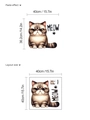 Muursticker met bruine gestreepte kat en MEOW-tekst in 40x40cm variant - Bruin Gestreepte Meow Stijl (10Y4-D45) / 40x40cm