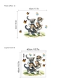 3D Cartoon Katzen Wandtattoo mit Schmetterlingen Layout und Größe der Anwendung - Drei Gestapelte Katzen (14Z44-D95)