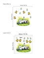 3D Wandsticker-Set mit spielender Katze und Schmetterlingen samt Layout- und Klebeeffekt - Verspielte Liegende Katze (14Z44-D98)