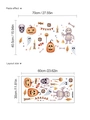 Halloween Wandaufkleber mit Kürbis und Geist im Aquarellstil für Wanddekoration - 30x60cm (A227)