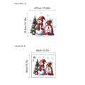 Sticker de Noël avec bonhomme de neige et sapin montrant les dimensions de mise en page - Style Bonhomme de Neige avec Sac Cadeau (YA314) / 40*40cm*1 Feuille