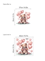 Cartoon Bär mit rosa Herzballons Wandaufkleber für Kinderzimmer Deko Layout Größe - Bär Mit Herzballons (14Z4-D65)