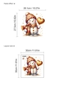 Cartoon Christmas snowman PVC toilet sticker with red hat and golden heart, 30x30cm size - Q Edition Snowman Pattern (10Y-A272)