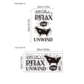 Vinilo decorativo de baño en PVC negro con letras Relax Soak Unwind y bañera - 10Y36-C53/30*60cm / Negro