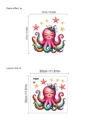 Adesivi per WC polpo rosa cartone animato e stelle marine colorate per bagno - Stile Polpo Cartone Animato (ZA120) / 30x30cm
