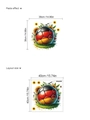 Vinilo decorativo de fútbol 3D con bandera de Alemania y girasoles para la habitación - Fútbol Color Bandera Alemana Con Girasoles (14Z44-B152) / 40x40cm
