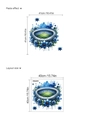 3D soccer stadium wall sticker with blue watercolor floral accents in layout size - Blue Floral Football Stadium Style (14Z44-B145)