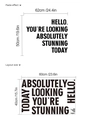 Inspirational HELLO wall sticker with positive quote decor for home and office rooms - 40x60cm (HMZ7-4-83) / Black