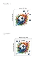 Vinilo decorativo 3D fútbol con flores acuarela en PVC autoadhesivo para decoración - Fútbol Con Estilo Acuarela Floral Colorida (14Z44-B153) / 40x40cm