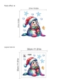 Adesivo natalizio a forma di foca con cappello e stelle per decoro bagno e casa - Stile Foca Cartone Animato (ZA122) / 30x30cm