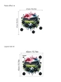 3D soccer field wall decal with black flowers and watercolor art, 40x40cm PVC sticker - Black Floral Football Stadium Style (14Z44-B147)