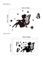 Sticker interrupteur fée papillon noir silhouette décorative, taille 15x10cm - Style Fée Papillon Assise (13P-A73)