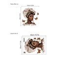 Aquarius Queen wall sticker with leopard headwrap and butterflies layout size - Aquarius Queen Style (14Z34-D153) / 30x40cm / Brown
