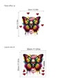 Adesivo murale teschio farfalla colorato con testo Darkness Beauty e cuori rossi - Stile Farfalla Teschio (14Z33-A76) / 30x30cm