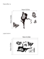 Black butterfly fairy wall sticker set measuring 16x10cm layout and 14x10cm paste effect - Flying Butterfly Fairy Style (13P-A75)