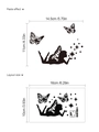 Black butterfly fairy wall sticker for light switches, silhouette style 16x10cm layout - 13 Pages - A76/10*16cm*1 Sheet (no Pocket)