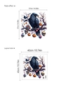 Halloween wall sticker with raven, skull, and pumpkin patterns, 40x40cm sheet size - Realistic Crow And Pumpkin Style (ZA114) / Single Sheet 40x40cm