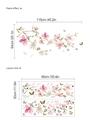 Pink magnolia flower wall stickers with green leaves and butterflies for home decor - Pink Magnolia And Butterfly Style (B136)