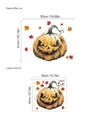 Adesivo da parete zucca di Halloween con foglie d'acero in PVC adesivo 40x40cm - Zucca Realistica e Foglie di Acero (13P44-C128) / Rosso Arancio / 40x40cm