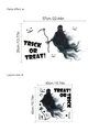 Adesivo da parete Halloween con mietitore zucche e scritta Trick or Treat rimovibile - Tristo Mietitore e Slogan di Halloween (13P44-C130) / Nero / 40x40cm