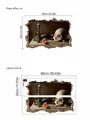 Size guide for Halloween 3D skull and candlestick wall decal showing 82x54cm dimensions - Still Life Skull Style (14Z39-C136) / 30x90cm x 2 Sheets