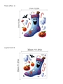 Pegatina de pared Halloween con calabaza y calcetín azul, vinilo PVC de 30x30cm - Estilo Calcetín Fantasma Cara Sonriente Azul (ZA111) / 30x30cm