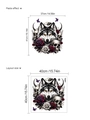 Muursticker set met wolf, schedels en rozen, 40x40cm verwijderbaar PVC decor voor Halloween - Wolfskop en Schedel Roos Stijl (ZA142)