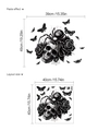 Halloween Wandtattoo mit Totenkopf, Spinne und Rosenmustern, Größe 40x40cm - Dunkles Gothic Skelett und Spinne (PC235)