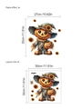 Adesivo murale Halloween spaventapasseri zucca e girasoli in PVC autoadesivo rimovibile - Spaventapasseri Con Zucca (PC187) / 30x30cm