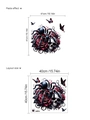 Gothic Halloween muursticker met schedel, rode rozen en spin op 40x40cm PVC-vel - Spin en Schedel Roos Stijl (ZA144)