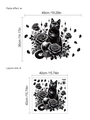 Halloween Wandsticker mit schwarzer Katze und Kristallkugel inkl. Layout-Abmessungen - Vintage Illustration Schwarze Katze und Kristallkugel (PC236)